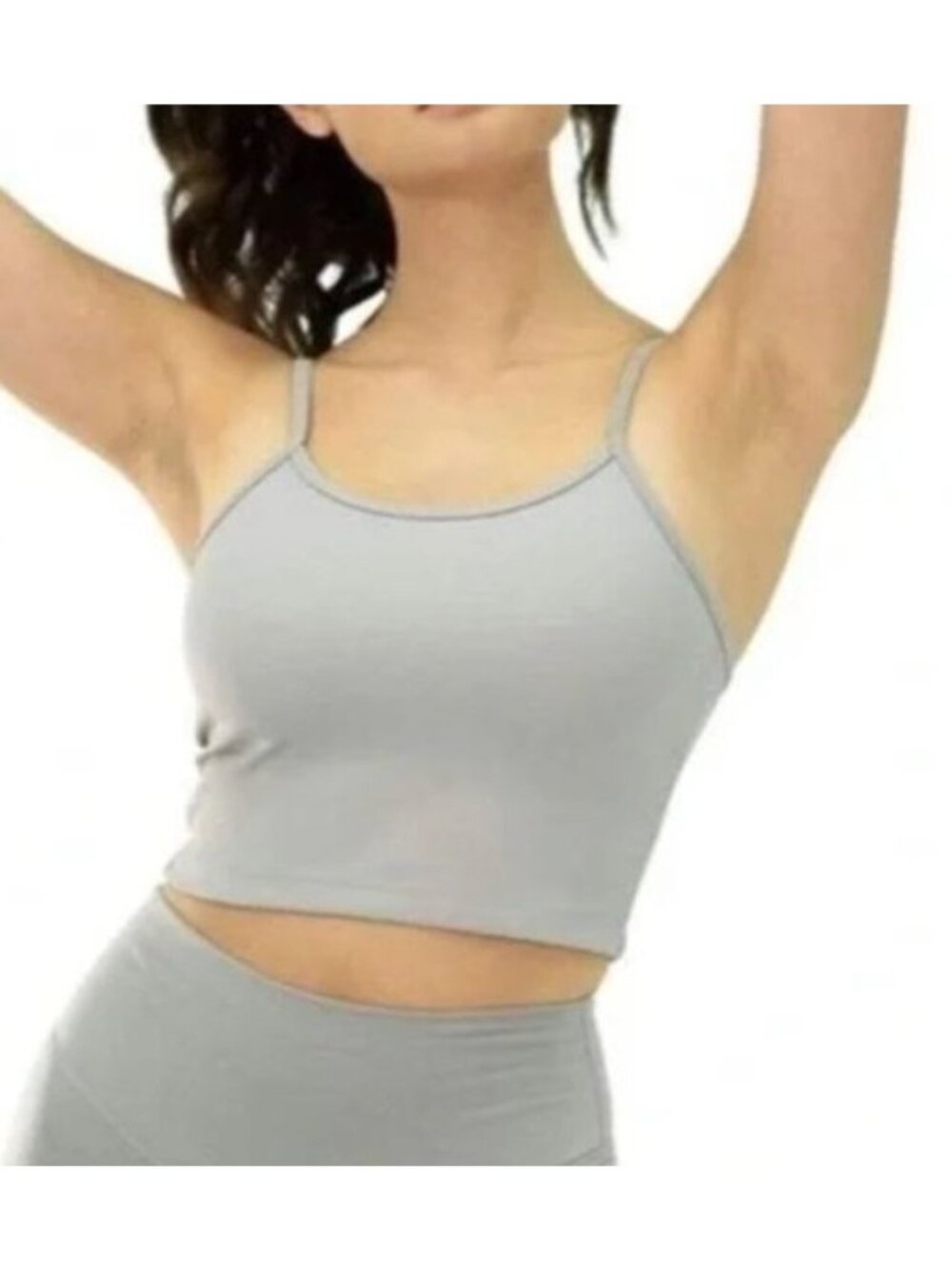 BALANCE ATHLETICA vitality rib crop tank in gray key size S